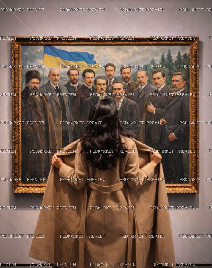 Woman in Art Gallery Surreal Print – JPG — PSD template preview