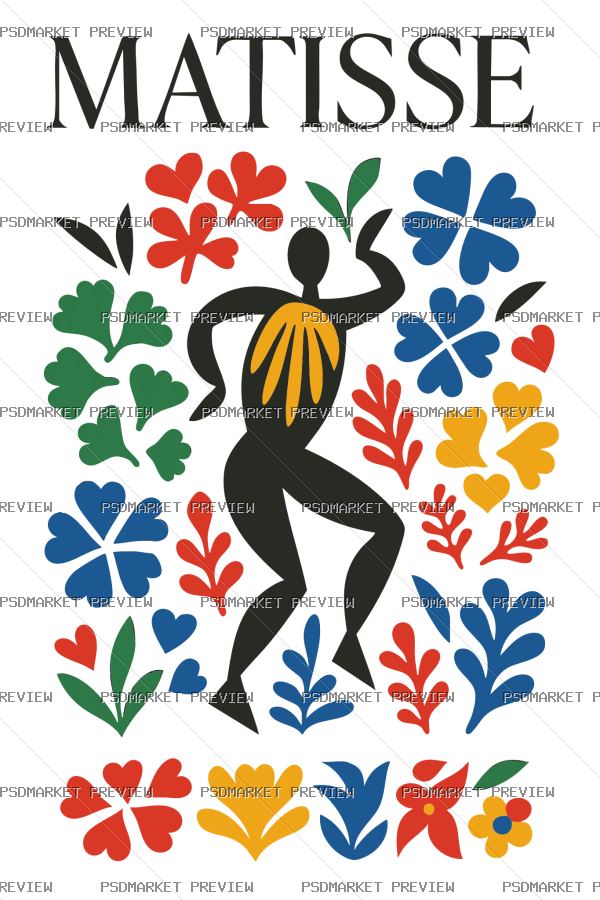 Matisse Style Vector Print — PSD template preview