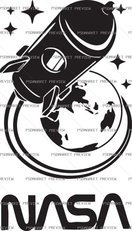 NASA Rocket Vector Print — print design preview