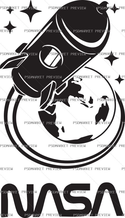 NASA Rocket Vector Print — print design preview