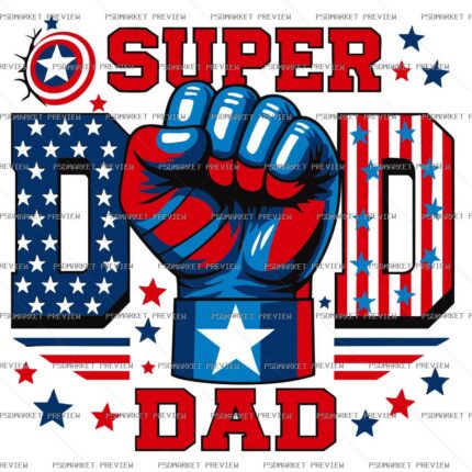 Super Dad Vector Print – Design 31393 — PSD template preview