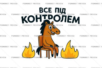 Ukrainian “ВСЕ ПІД КОНТРОЛЕМ” Horse Print – AI File — PSD template preview