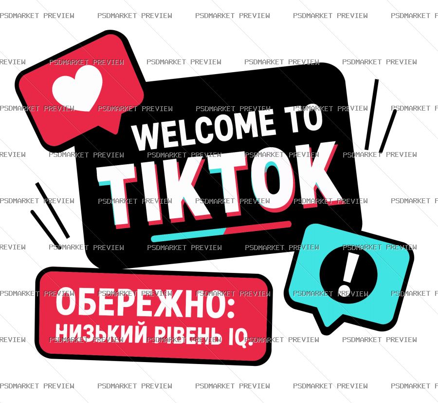 TikTok Degeneration Vector Print — PSD template preview