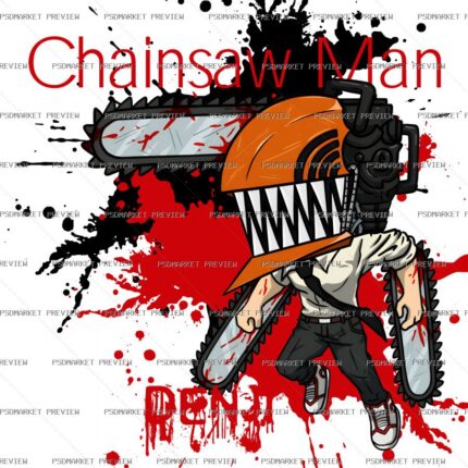 Chainsaw Man Vector Print — print design preview