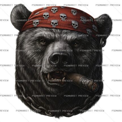 Bear With Cigar Print protected preview