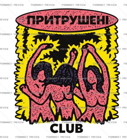 Crazy Club Vector Print — PSD template preview