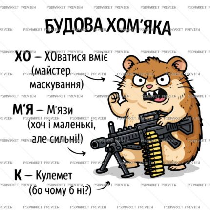 Hamster Anatomy Print – AI File — PSD template preview