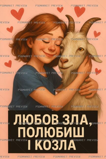Love Is Evil Goat Print — PSD template preview