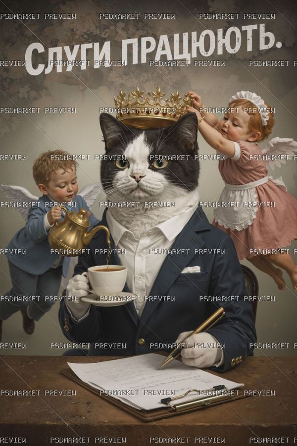 Servants Are Working Print — print design preview