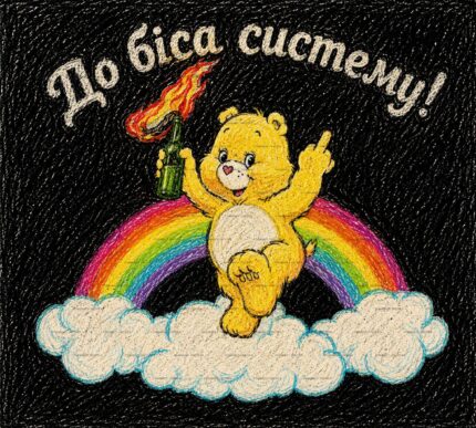 To Hell With the System Rainbow Bear PSD Print protected preview