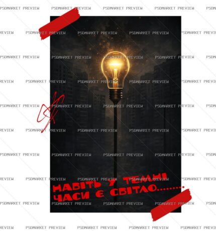 Light Bulb Dark Poster Vector Print — print design preview
