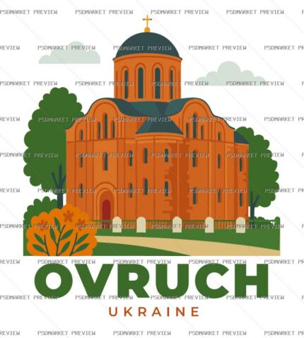 Ovruch Ukraine Vector Print — PSD template preview