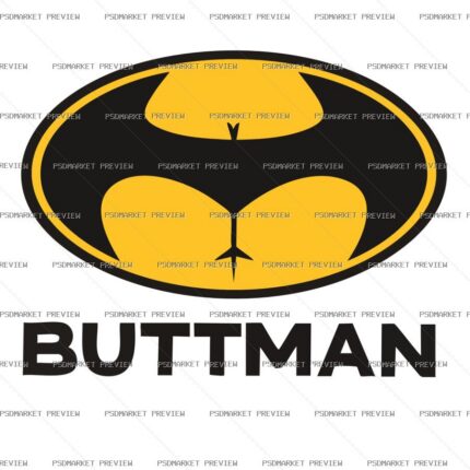 Buttman Parody Vector Print — PSD template preview