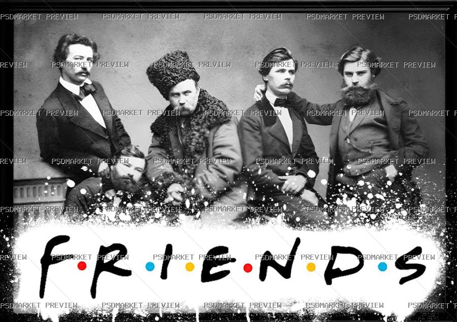 Ukrainian Writers Friends Print — PSD template preview