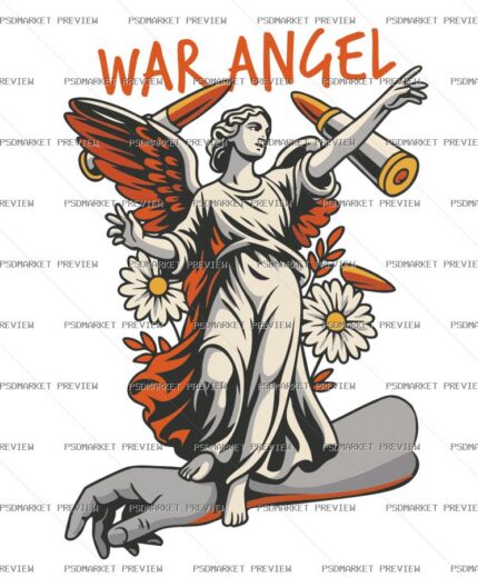 War Angel Print Design – AI File protected preview