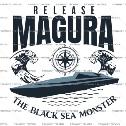 Release Magura Black Sea Monster Print – AI File — PSD template preview