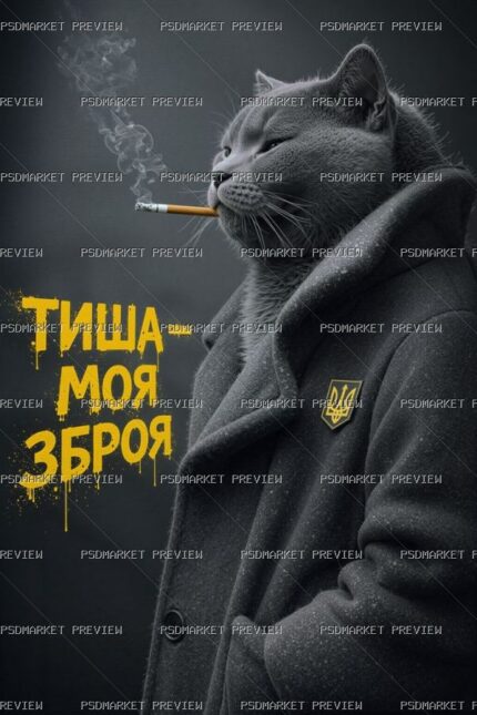 Silence Is My Weapon Print — PSD template preview