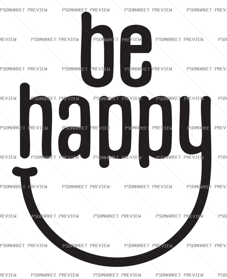 Be Happy Vector Print — PSD template preview