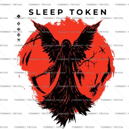 Sleep Token dark angel Vector Print — PSD template preview