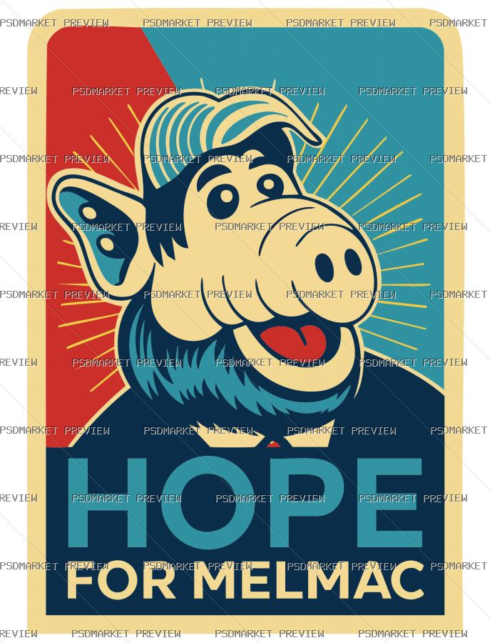 Hope for Melmac Retro Vector Print — PSD template preview