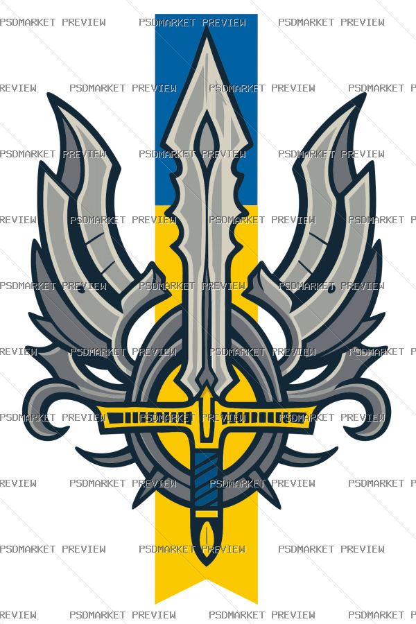Wings Sword Freedom Vector Print — PSD template preview