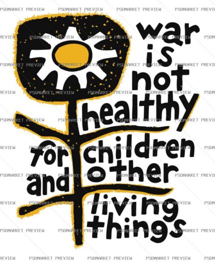 War Is Not Healthy Vector Print — PSD template preview