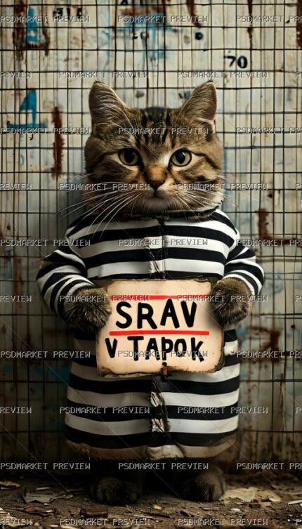 Cat Pooped in Slipper Print — PSD template preview