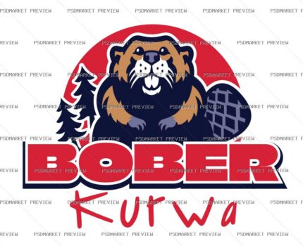 Bober Kurwa Beaver Parody Print – AI File — PSD template preview