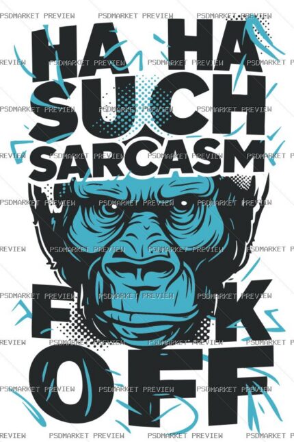 Such Sarcasm Vector Print — PSD template preview