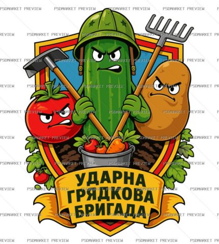 Ukrainian Garden Strike Brigade Print – AI File — PSD template preview