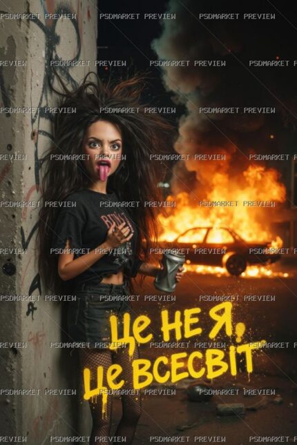 Ukrainian “ЦЕ НЕ Я. ЦЕ ВСЕСВІТ” Meme Print – JPG — PSD template preview