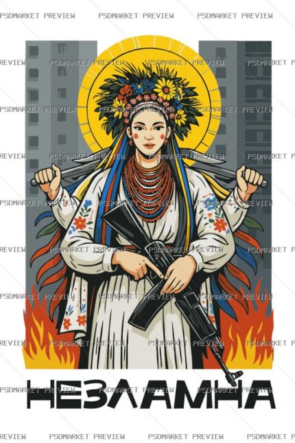 Unbreakable Ukrainian Woman Vector Print protected preview
