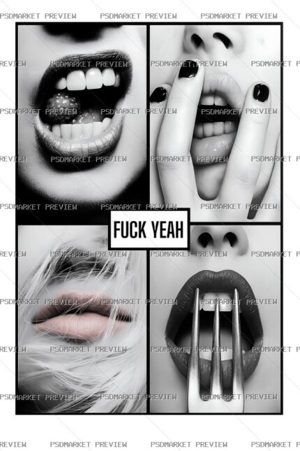 Provocative Art Collage Vector Print — print design preview