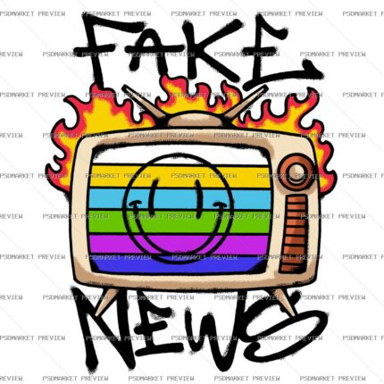 Stop Fake News Vector Print — PSD template preview