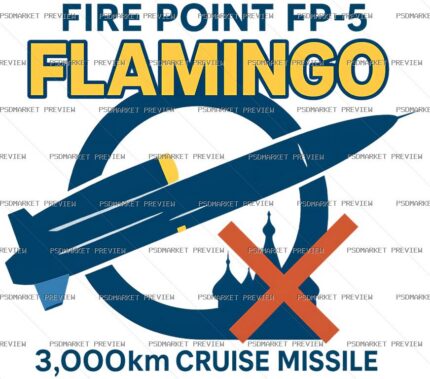 FP-5 Flamingo Cruise Missile Print Design – PNG — PSD template preview