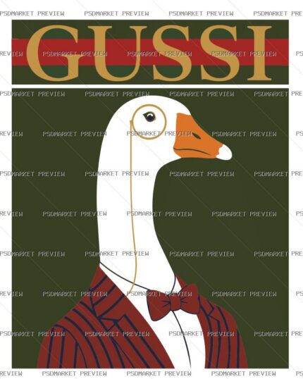 Gussi Geese Print Design – AI File — PSD template preview