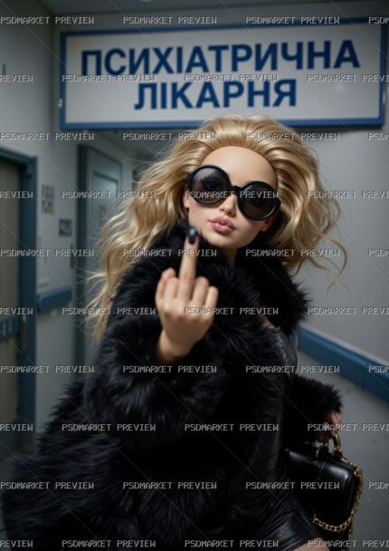 Ukrainian Psychiatric Hospital Doll Joke Print – JPG — PSD template preview