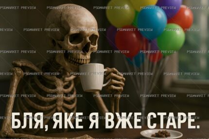 Ukrainian How Old I Already Am Skeleton Print – PNG — PSD template preview