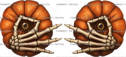 Skeleton Seashell Hands Illustration Print – PNG — PSD template preview