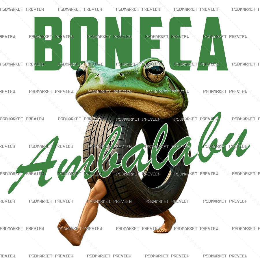 Boneca Ambalabu Frog Vector Print — PSD template preview