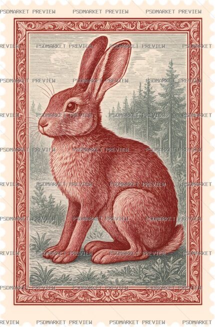 Forest Rabbit Print — print design preview