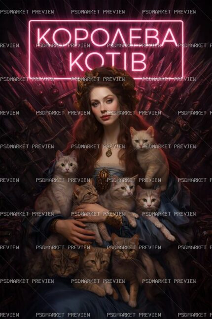Ukrainian Queen of Cats Print – PNG — PSD template preview