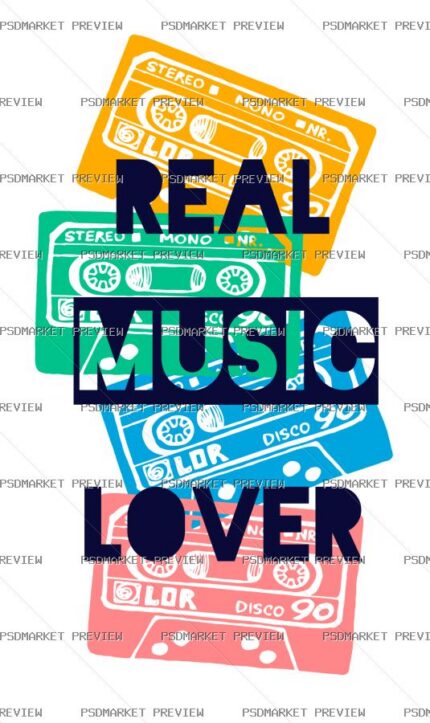 Real Music Lover Vector Print protected preview