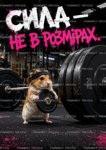 Strength Is Not in Size Print — PSD template preview