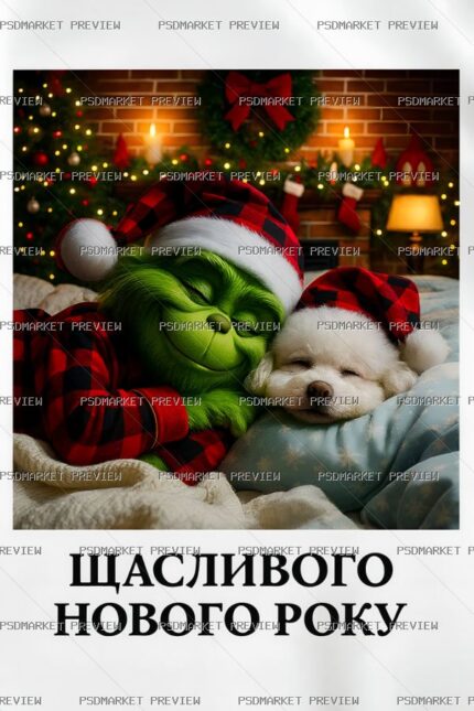 Happy New Year Grinch Print — print design preview
