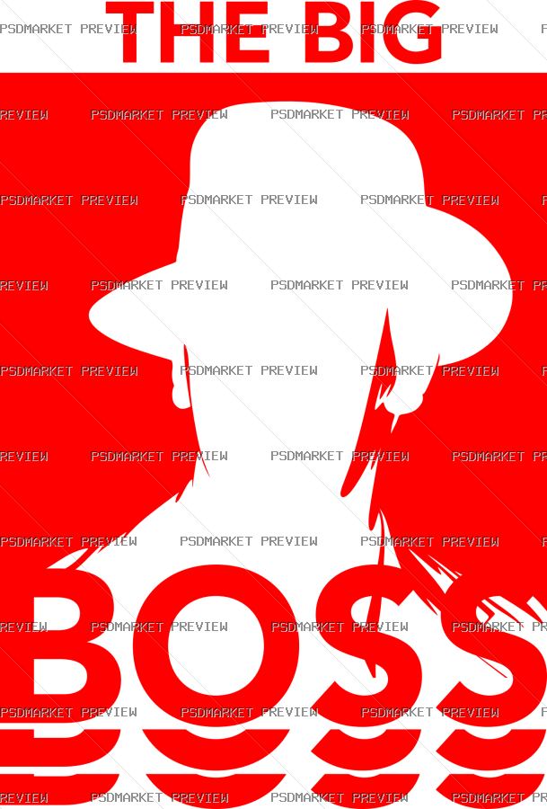 The Big Boss Vector Print — PSD template preview
