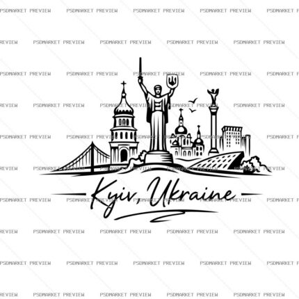Kyiv Ukraine Minimal Vector Print protected preview