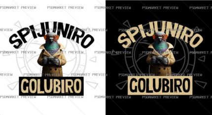 Spijuniro Golubiro Vector Print — PSD template preview