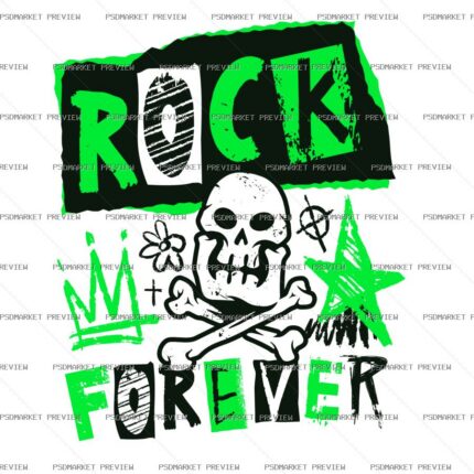 Rock Forever Vector Print protected preview