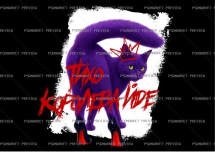 Ukrainian Queen Is Coming Cat Vector Print — PSD template preview